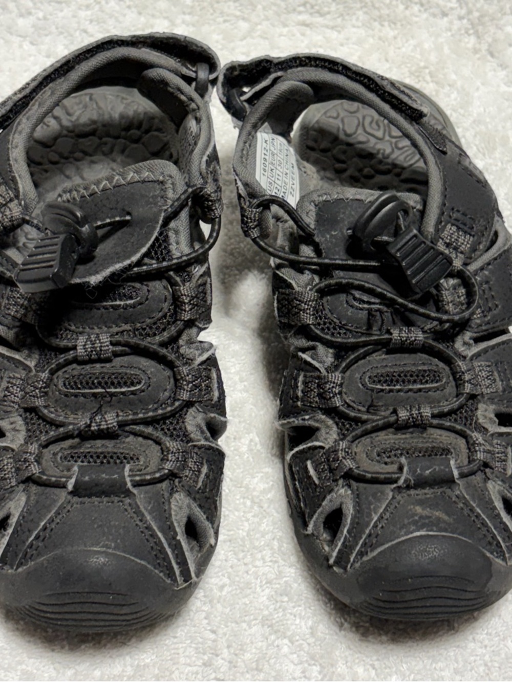 ZZVEEM Toddler Black and Gray Sport Sandals Size 12 Closed Toe